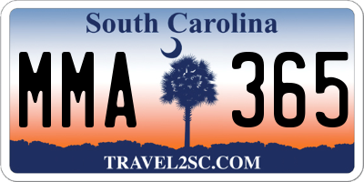 SC license plate MMA365