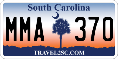 SC license plate MMA370
