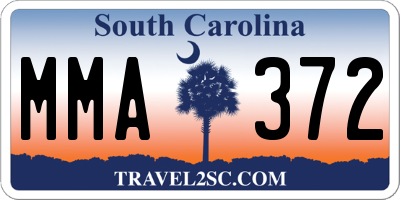 SC license plate MMA372