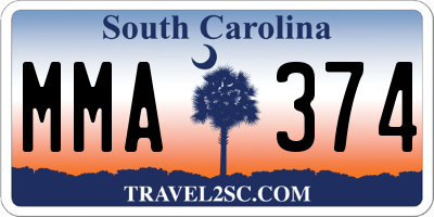 SC license plate MMA374