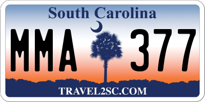 SC license plate MMA377