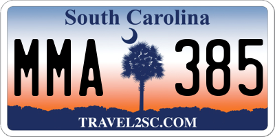 SC license plate MMA385