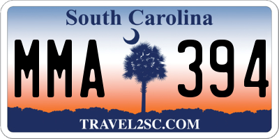SC license plate MMA394