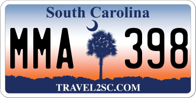 SC license plate MMA398