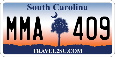 SC license plate MMA409