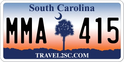 SC license plate MMA415