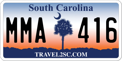 SC license plate MMA416