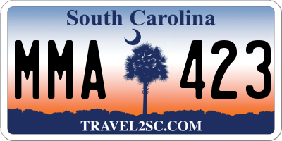 SC license plate MMA423