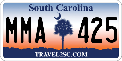 SC license plate MMA425