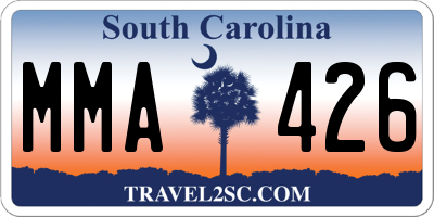 SC license plate MMA426