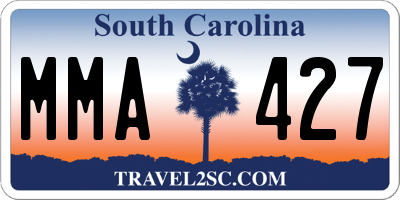 SC license plate MMA427