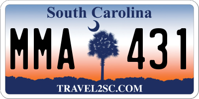 SC license plate MMA431