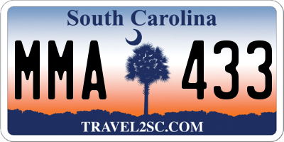 SC license plate MMA433