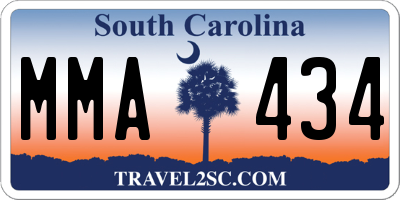 SC license plate MMA434