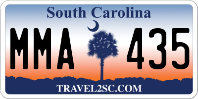 SC license plate MMA435
