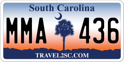 SC license plate MMA436