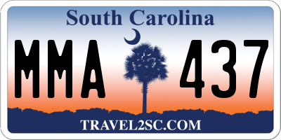 SC license plate MMA437
