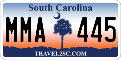 SC license plate MMA445