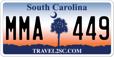 SC license plate MMA449