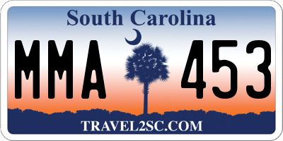SC license plate MMA453
