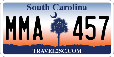 SC license plate MMA457