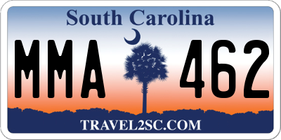 SC license plate MMA462