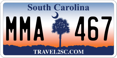 SC license plate MMA467