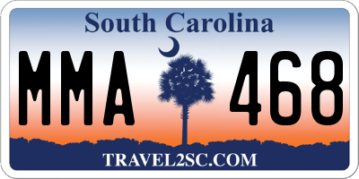 SC license plate MMA468