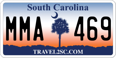 SC license plate MMA469