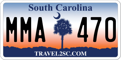 SC license plate MMA470