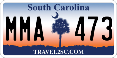SC license plate MMA473