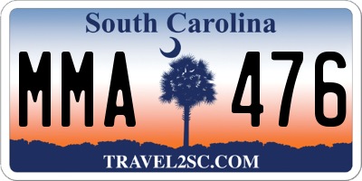 SC license plate MMA476