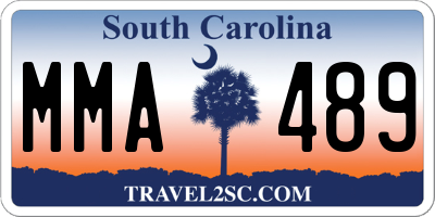 SC license plate MMA489