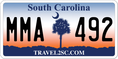 SC license plate MMA492