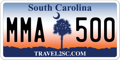 SC license plate MMA500