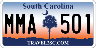 SC license plate MMA501