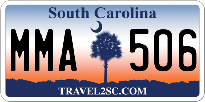 SC license plate MMA506