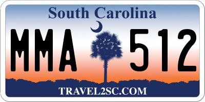 SC license plate MMA512