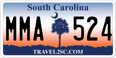SC license plate MMA524