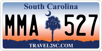 SC license plate MMA527