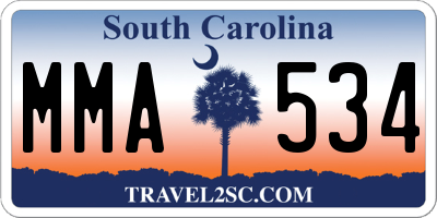 SC license plate MMA534