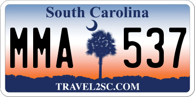 SC license plate MMA537