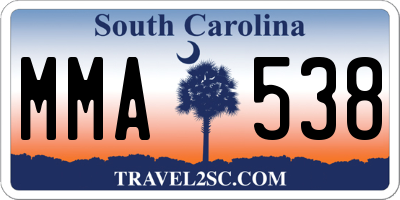 SC license plate MMA538
