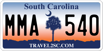 SC license plate MMA540