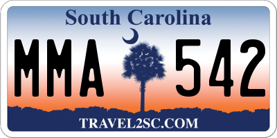 SC license plate MMA542