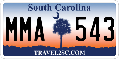 SC license plate MMA543