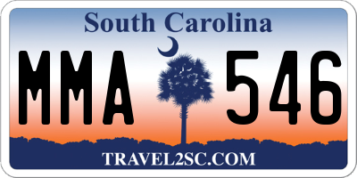 SC license plate MMA546
