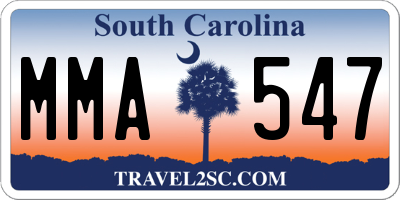 SC license plate MMA547
