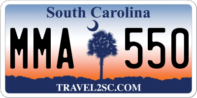 SC license plate MMA550