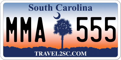 SC license plate MMA555